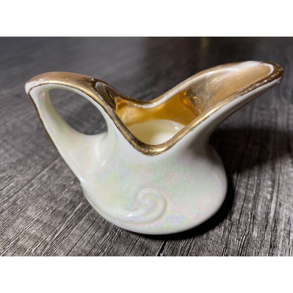 Pearl China Co. Hand Decorated 22 KT Gold PITCHER creamer Vintage Made in USA - Picture 1 of 14